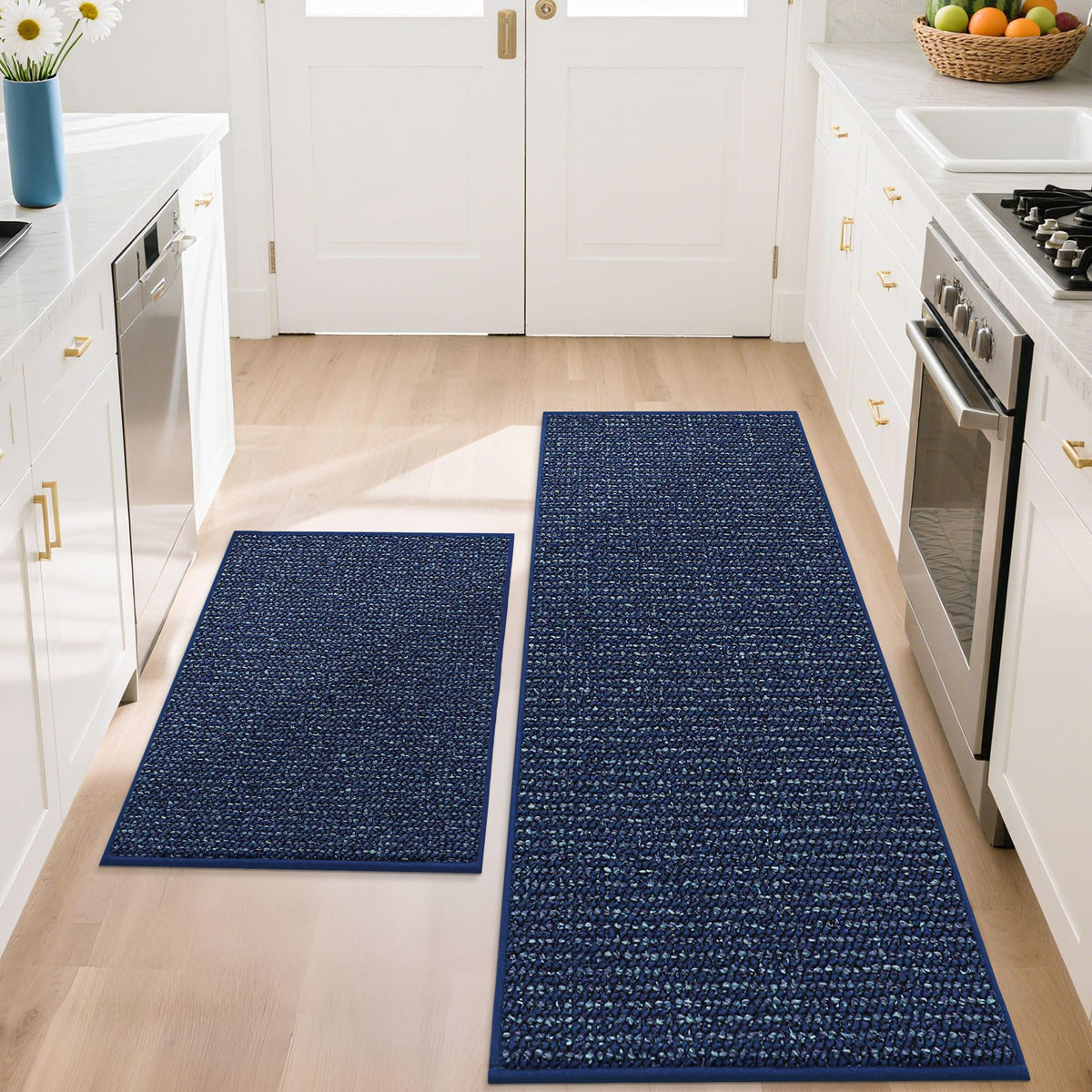 BEQHAUSE Kitchen Rugs 32"x48", Non-Slip Kitchen Mats for Floor, Taupe