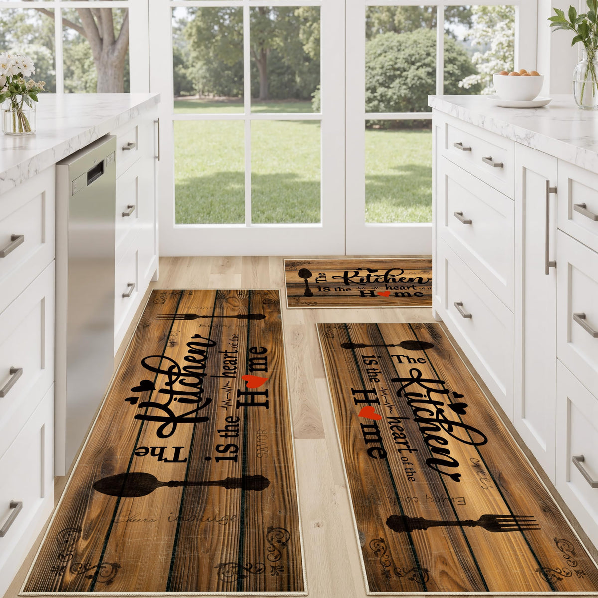 Kitchen Rugs Non Slip Washable Farmhouse Kitchen Mats for Floor, Rustic