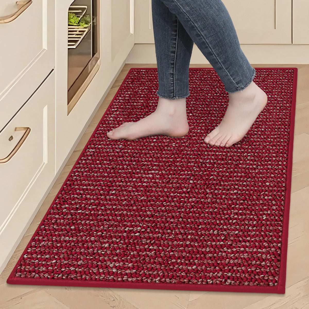 BEQHAUSE Kitchen Rugs 20"x32", Non-Slip Kitchen Mats for Floor, Blue