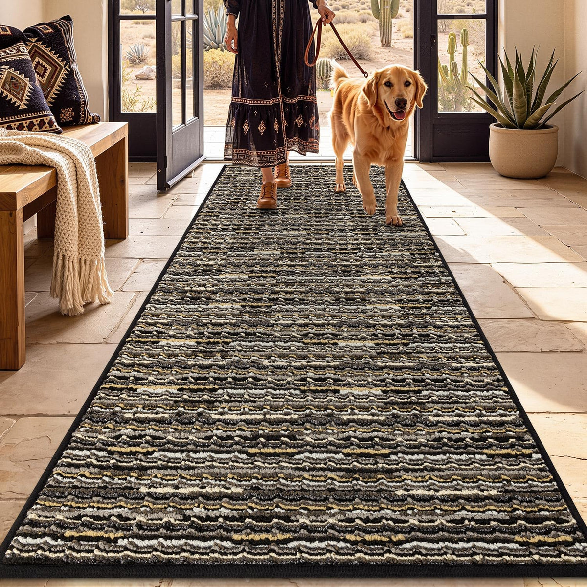 hicorfe Kitchen Runner Rugs,Set of 2 Non Slip Kitchen Mats for Floor