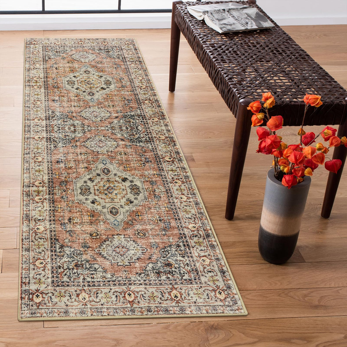 Lahome Oriental Kitchen Runner Rug Non Slip, 2x8 Runners for Hallways