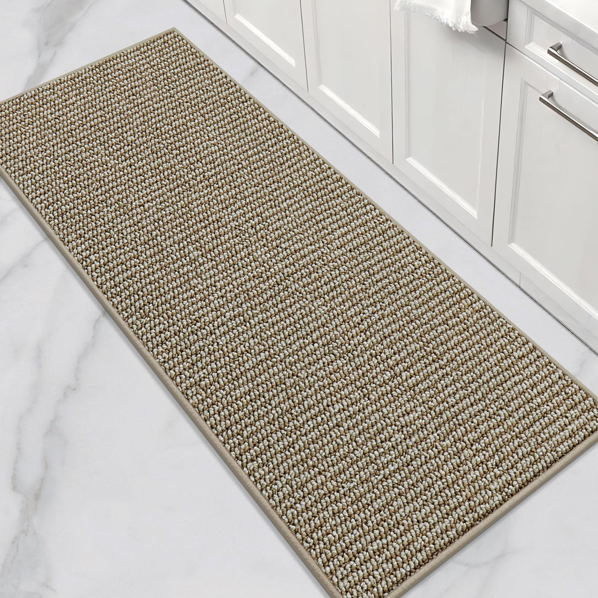 BEQHAUSE Kitchen Rugs 32"x48", Non-Slip Kitchen Mats for Floor, Taupe