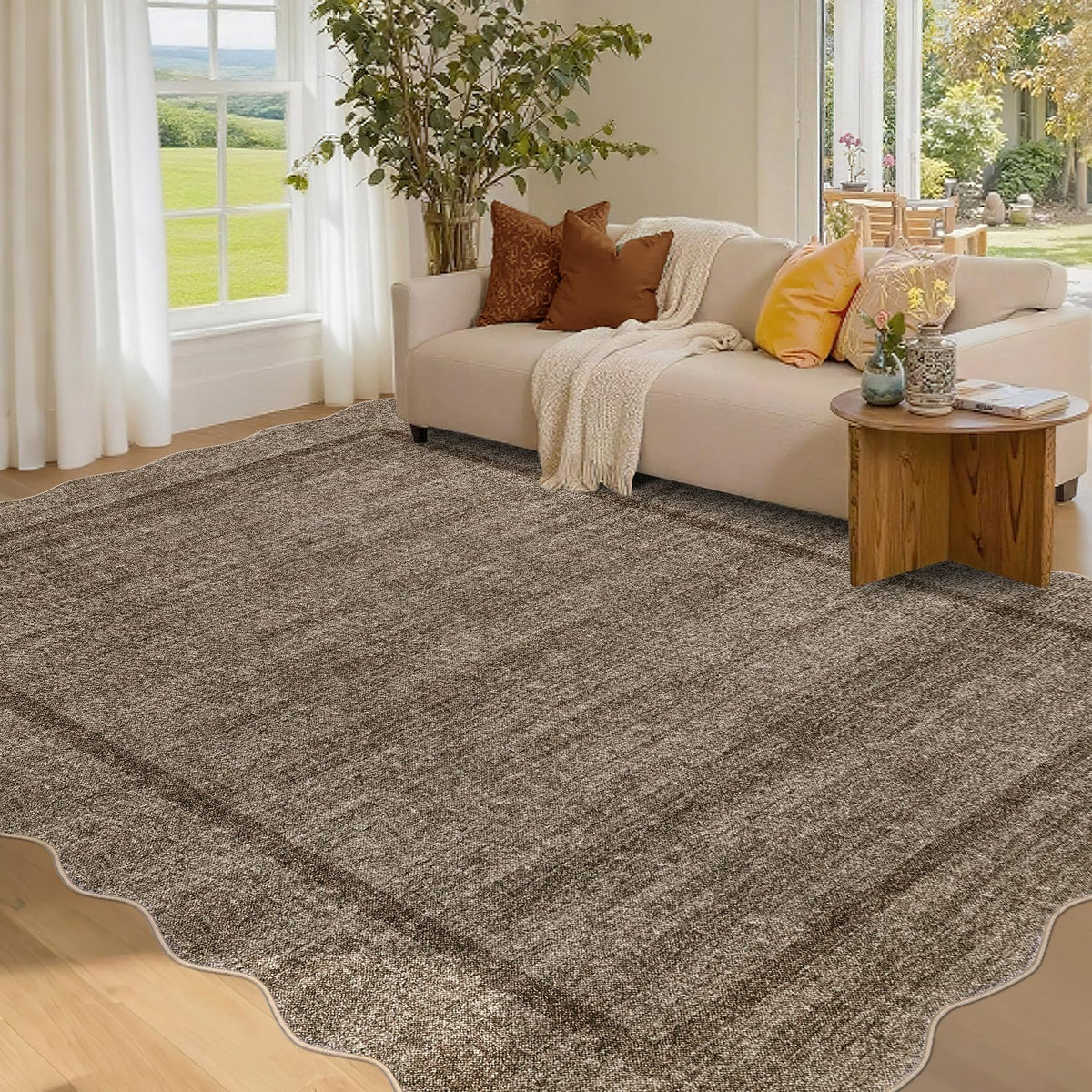 GarveeHome Scalloped Washable Runner Rug 2x6 Non Slip Kitchen Rugs