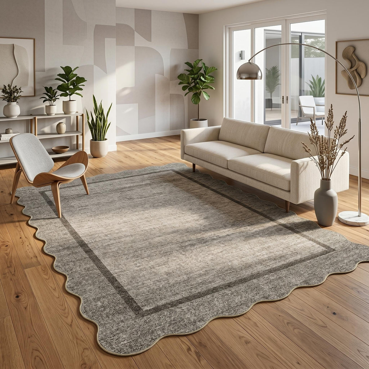 GarveeHome Scalloped Washable Runner Rug 2x6 Non Slip Kitchen Rugs