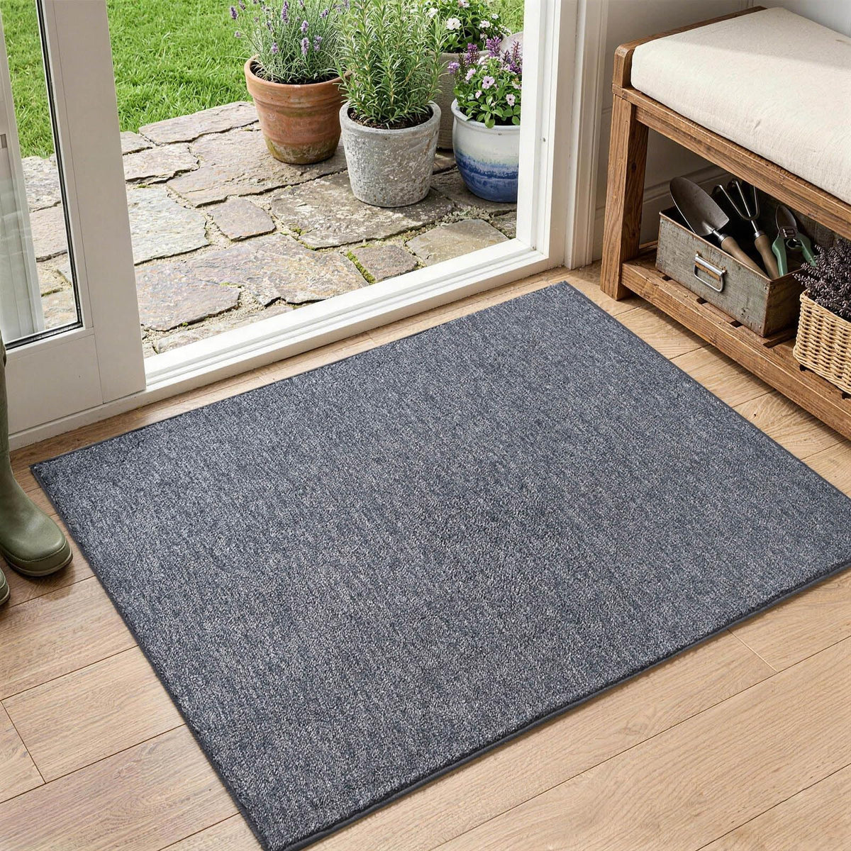 2x6 Grey Runner Rug Washable Non-Slip Soft for Kitchen Hallway Bathroom