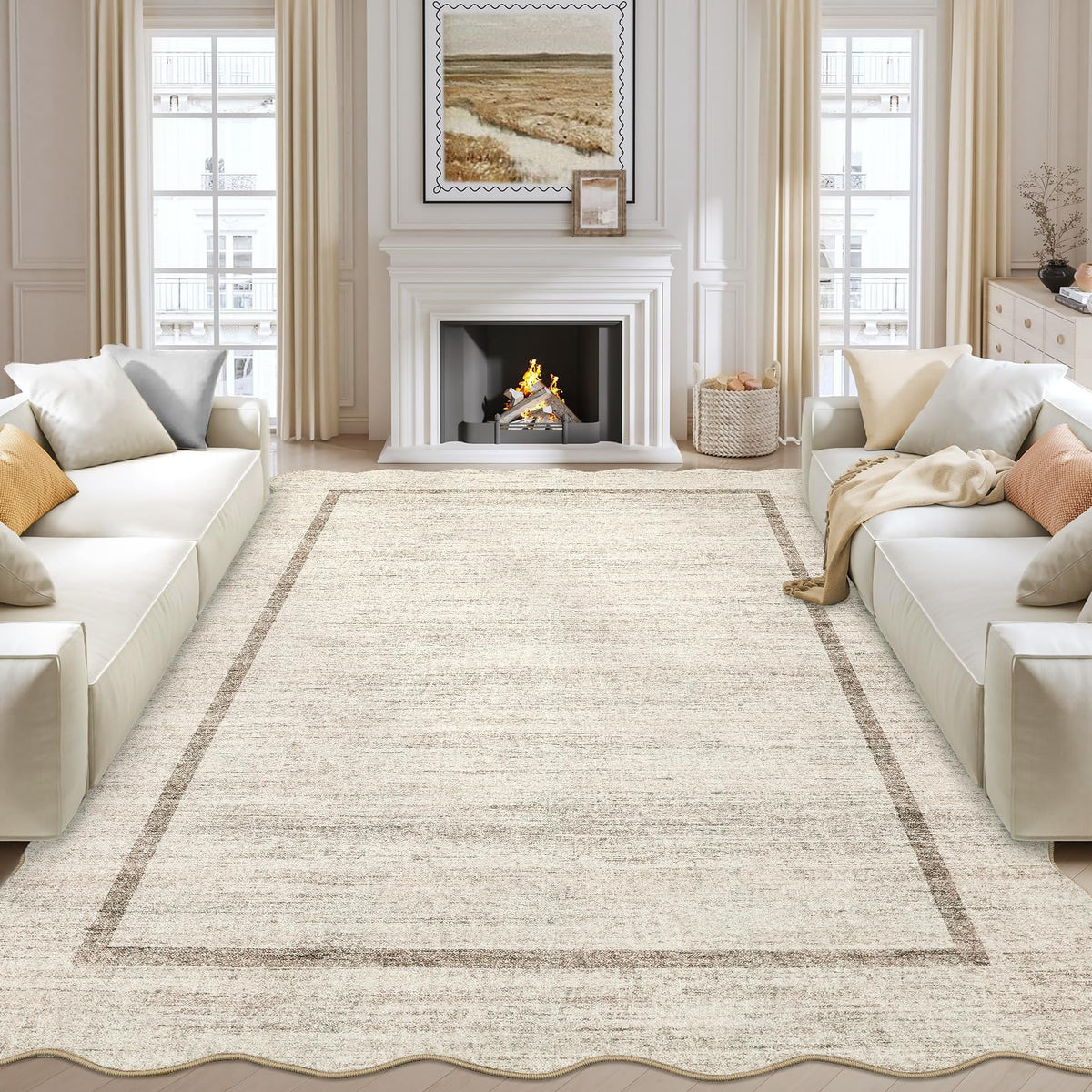 GarveeHome Scalloped Washable Runner Rug 2x6 Non Slip Kitchen Rugs