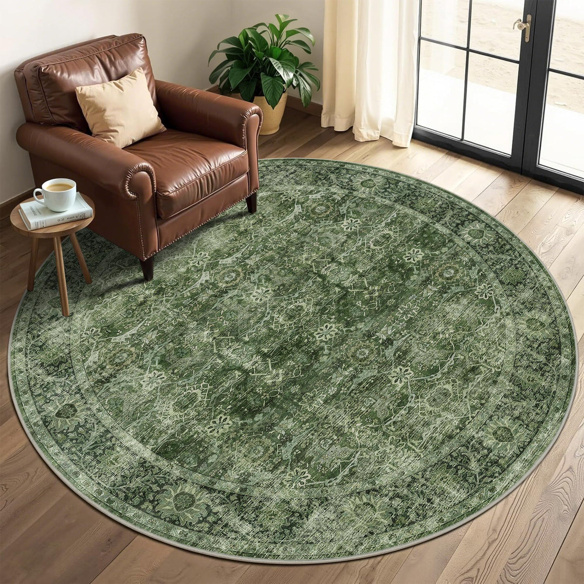 2x3 Washable Rug Beige Vintage Rugs for Entryway Kitchen
