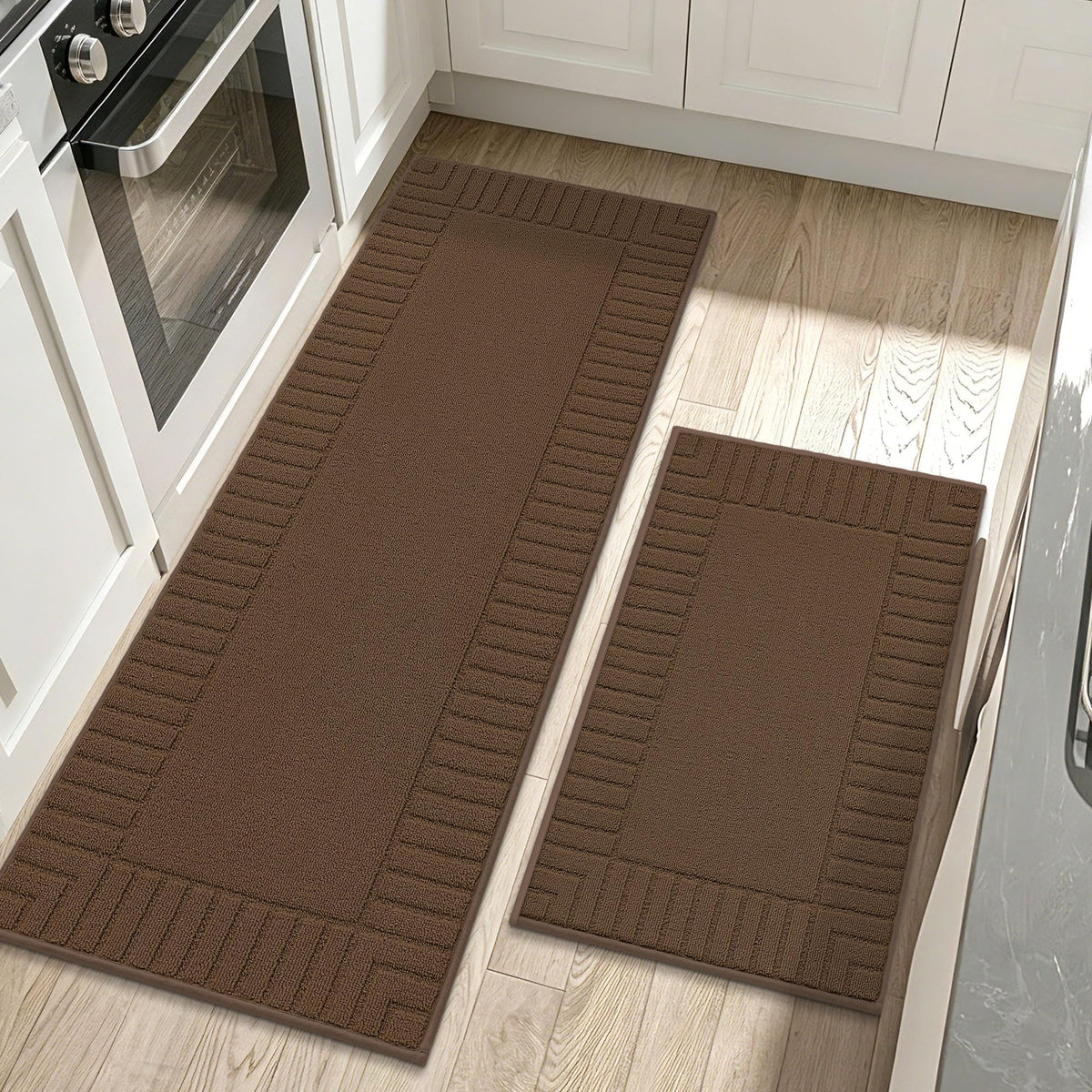 BEQHAUSE Kitchen Rugs 20"x30", Non Slip Washable Kitchen Floor Mat, Grey
