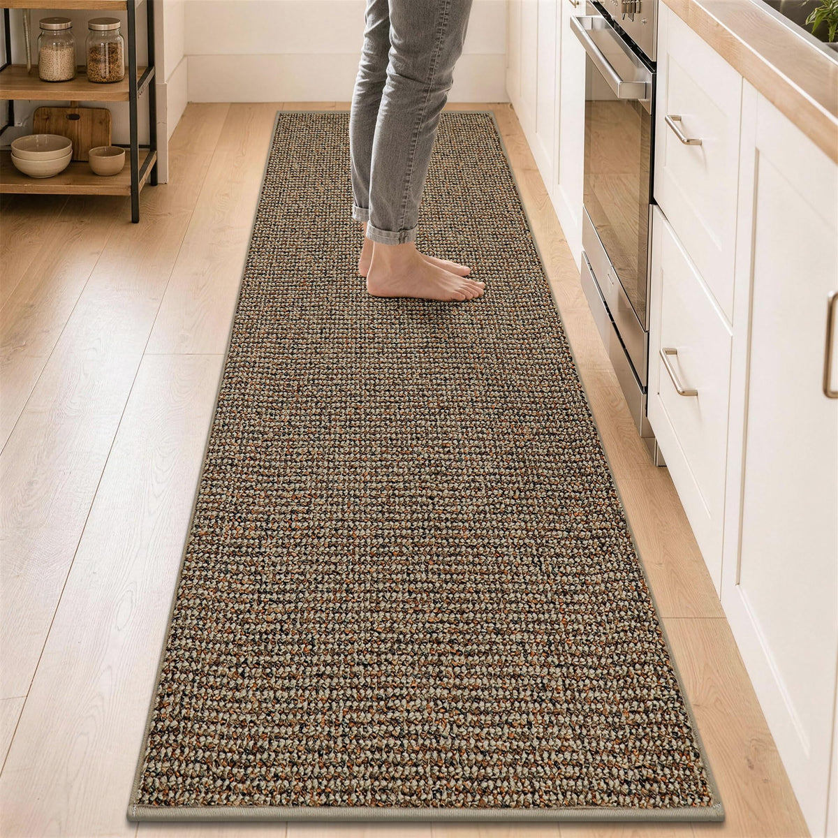 BEQHAUSE Kitchen Rugs 32"x48", Non-Slip Kitchen Mats for Floor, Taupe