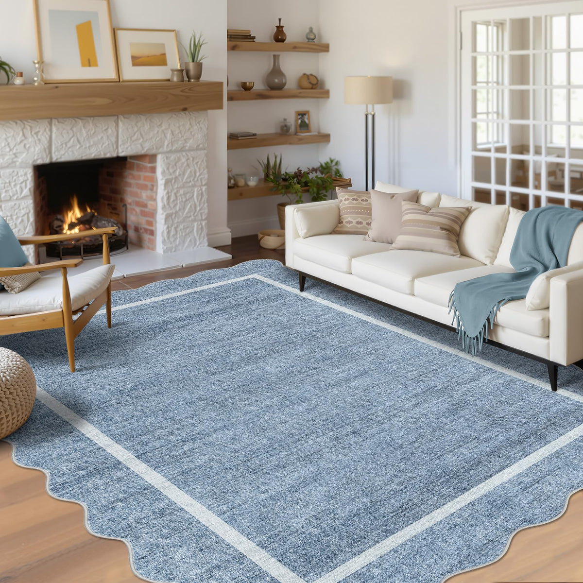 GarveeHome Scalloped Washable Runner Rug 2x6 Non Slip Kitchen Rugs