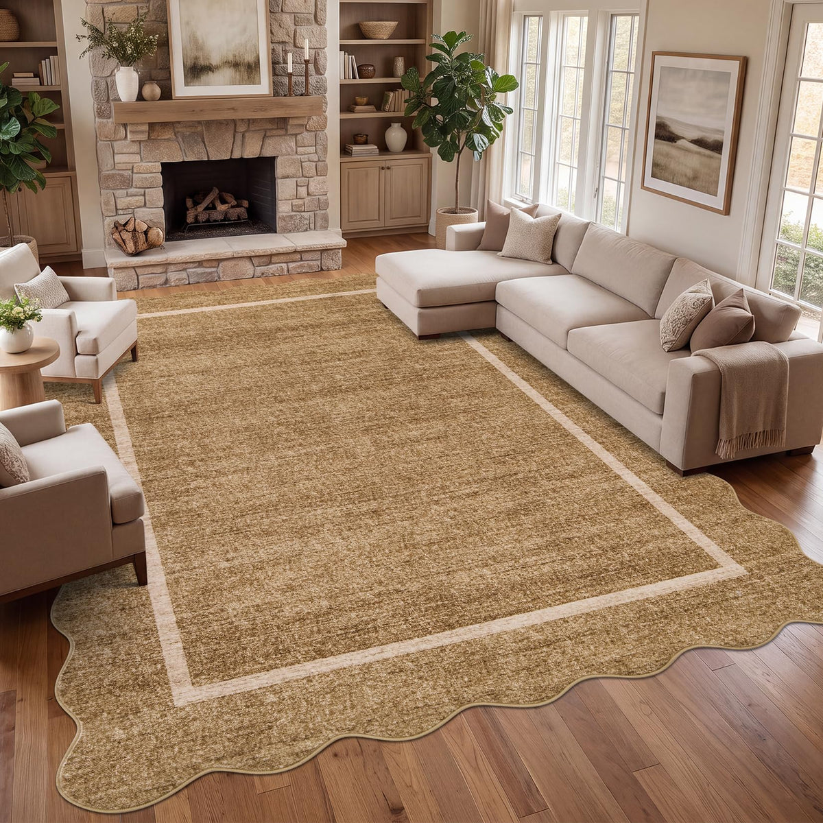 GarveeHome Scalloped Washable Runner Rug 2x6 Non Slip Kitchen Rugs