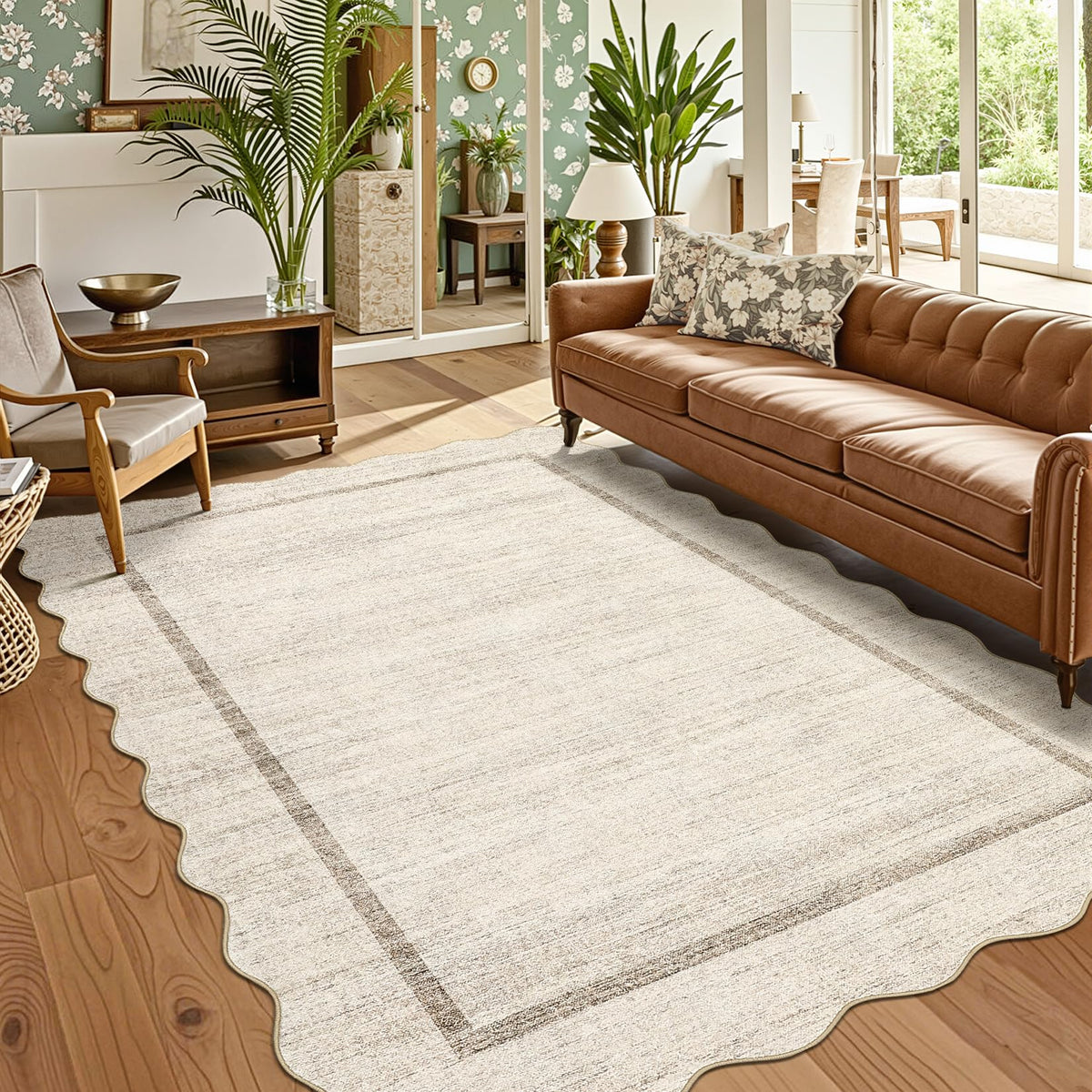 GarveeHome Scalloped Washable Runner Rug 2x6 Non Slip Kitchen Rugs