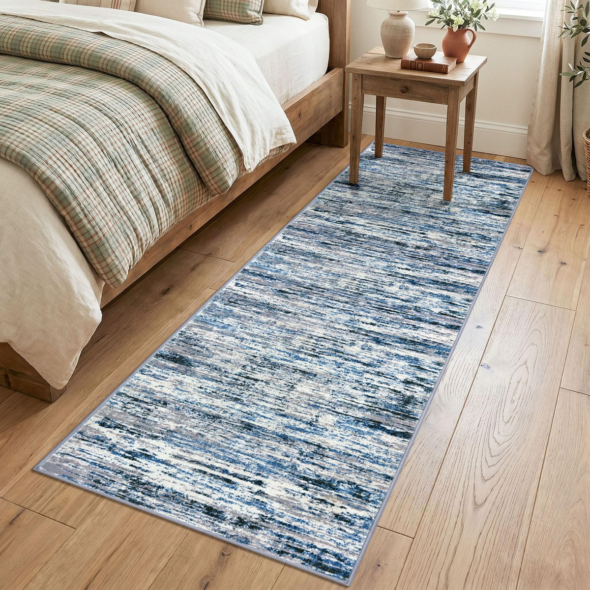 Lansny Modern Abstract 2x5 Runner Rug Non Slip Washable Kitchen Rugs