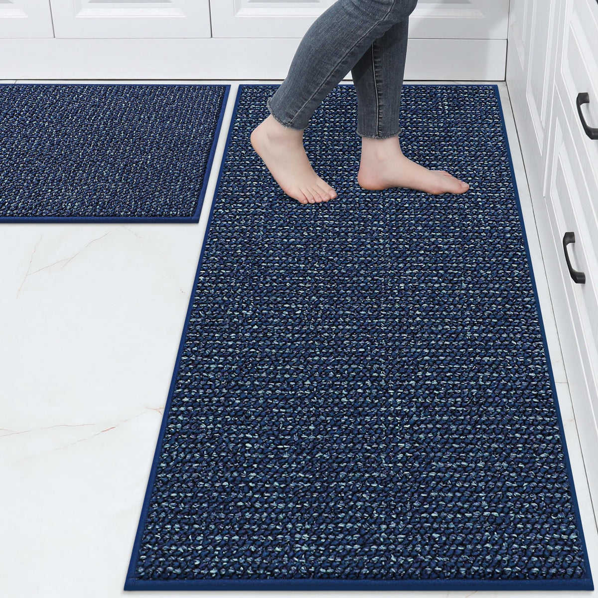 BEQHAUSE Kitchen Rugs 32"x48", Non-Slip Kitchen Mats for Floor, Taupe