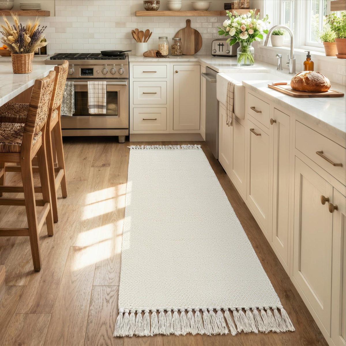 Collive Bathroom Runner Rug, 2' x 5' Modern Farmhouse Kitchen Rugs