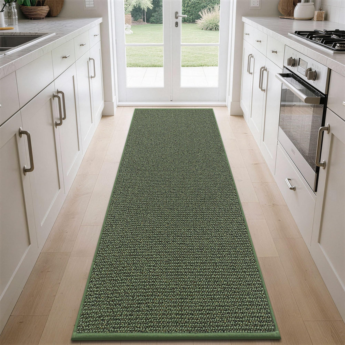 BEQHAUSE Kitchen Rugs 32"x48", Non-Slip Kitchen Mats for Floor, Taupe