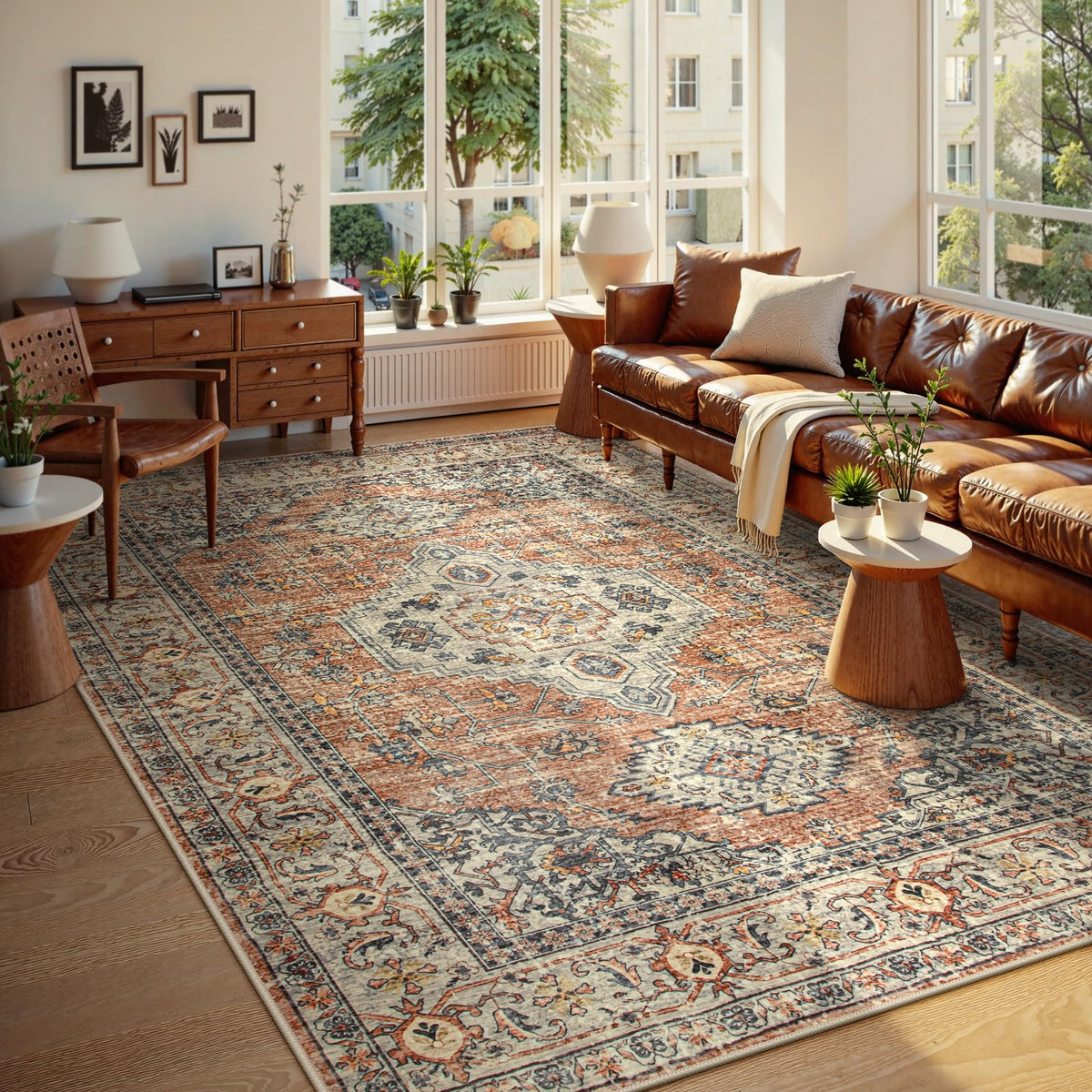 Lahome Oriental Kitchen Runner Rug Non Slip, 2x8 Runners for Hallways