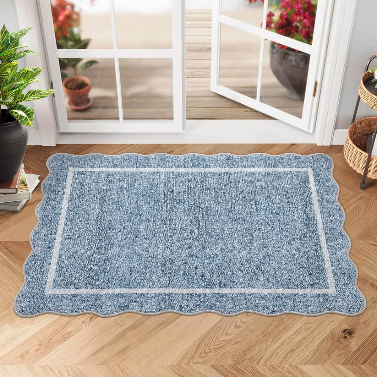 GarveeHome Scalloped Washable Runner Rug 2x6 Non Slip Kitchen Rugs