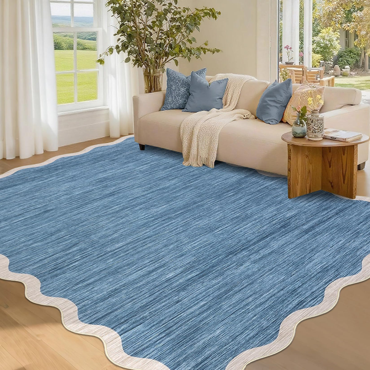 GarveeHome Scalloped Washable Runner Rug 2x6 Non Slip Kitchen Rugs