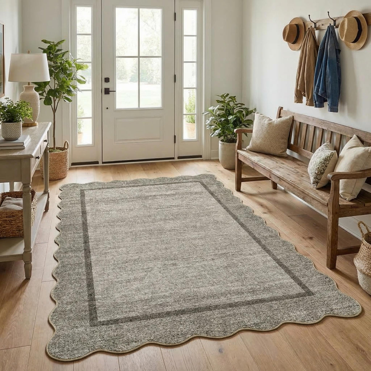 GarveeHome Scalloped Washable Runner Rug 2x6 Non Slip Kitchen Rugs