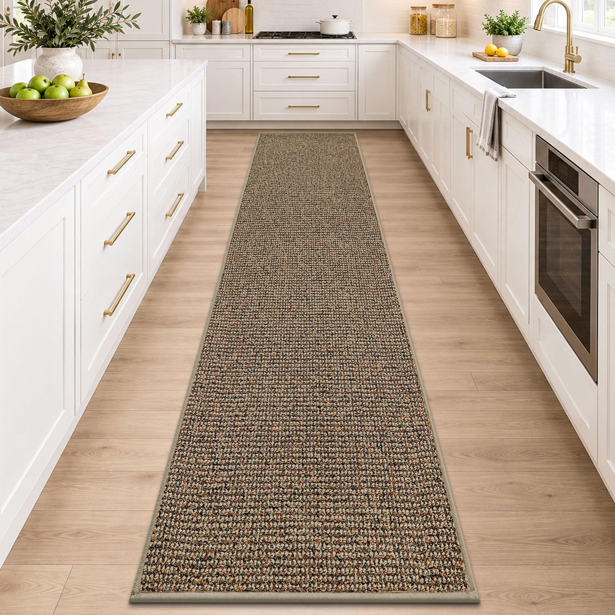 BEQHAUSE Kitchen Rugs 32"x48", Non-Slip Kitchen Mats for Floor, Taupe