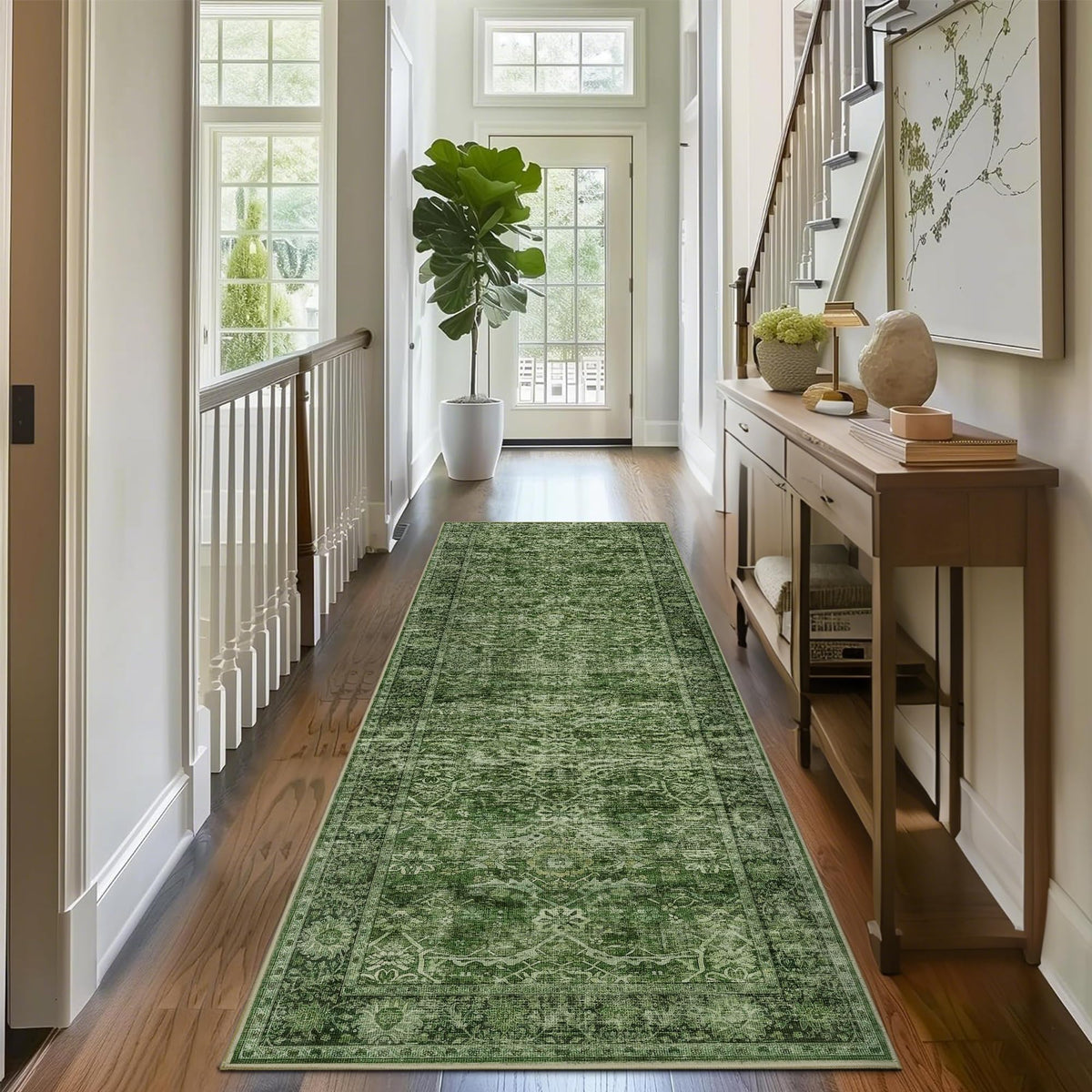 2x3 Washable Rug Beige Vintage Rugs for Entryway Kitchen