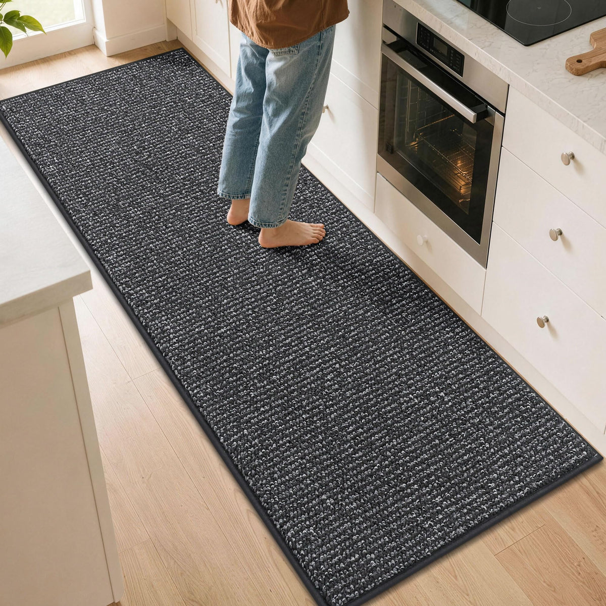 BEQHAUSE Kitchen Rugs 20"x32", Non-Slip Kitchen Mats for Floor, Blue