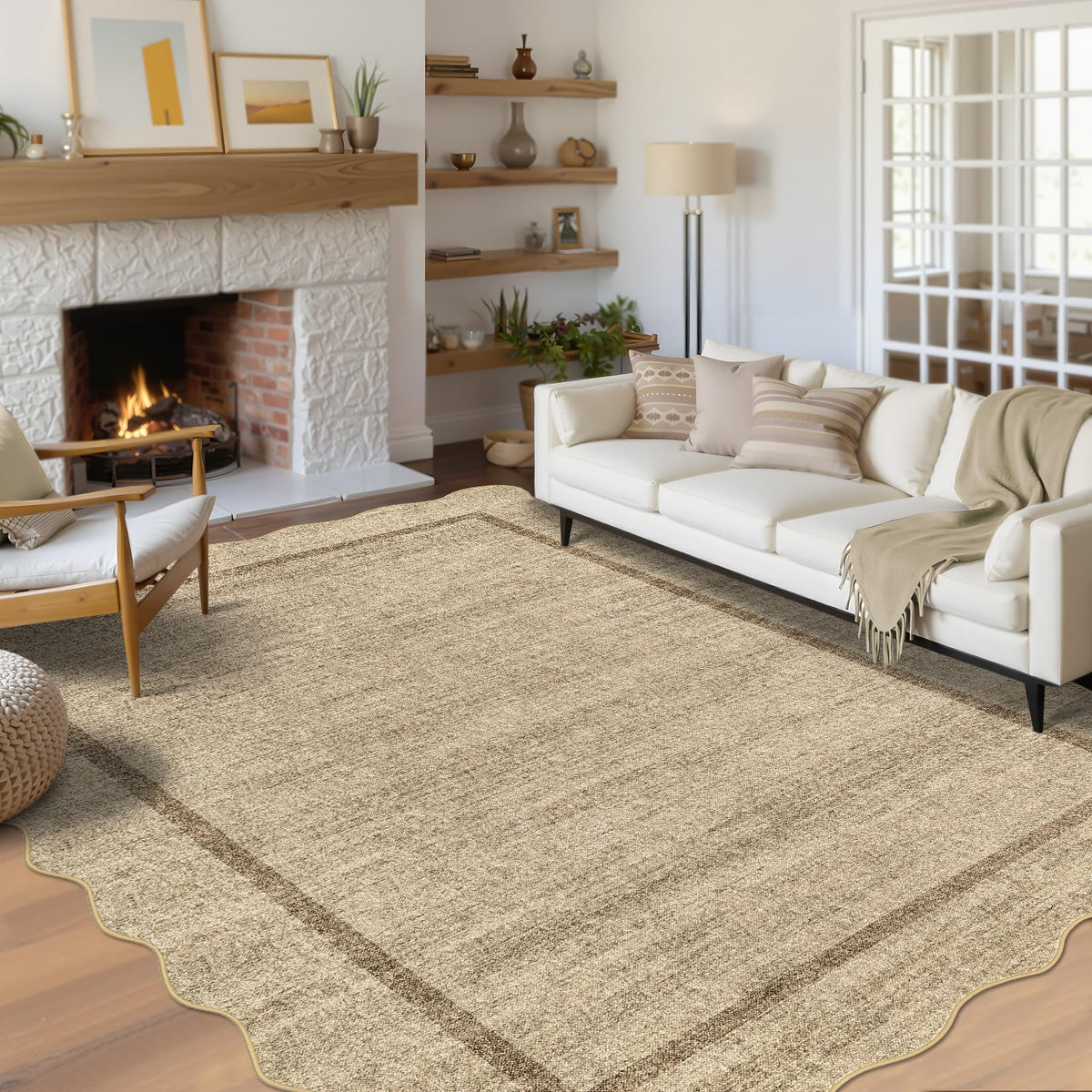 GarveeHome Scalloped Washable Runner Rug 2x6 Non Slip Kitchen Rugs