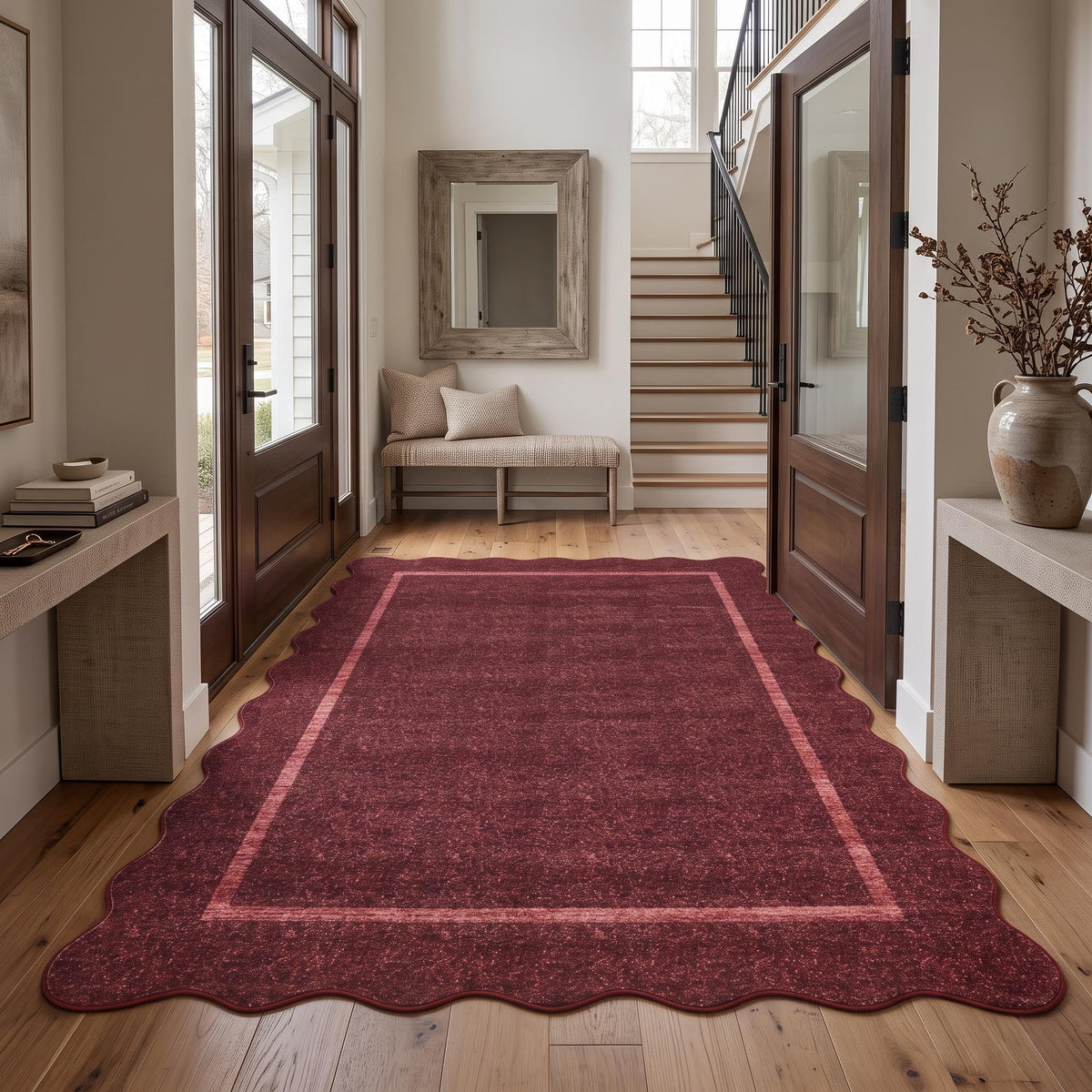 GarveeHome Scalloped Washable Runner Rug 2x6 Non Slip Kitchen Rugs