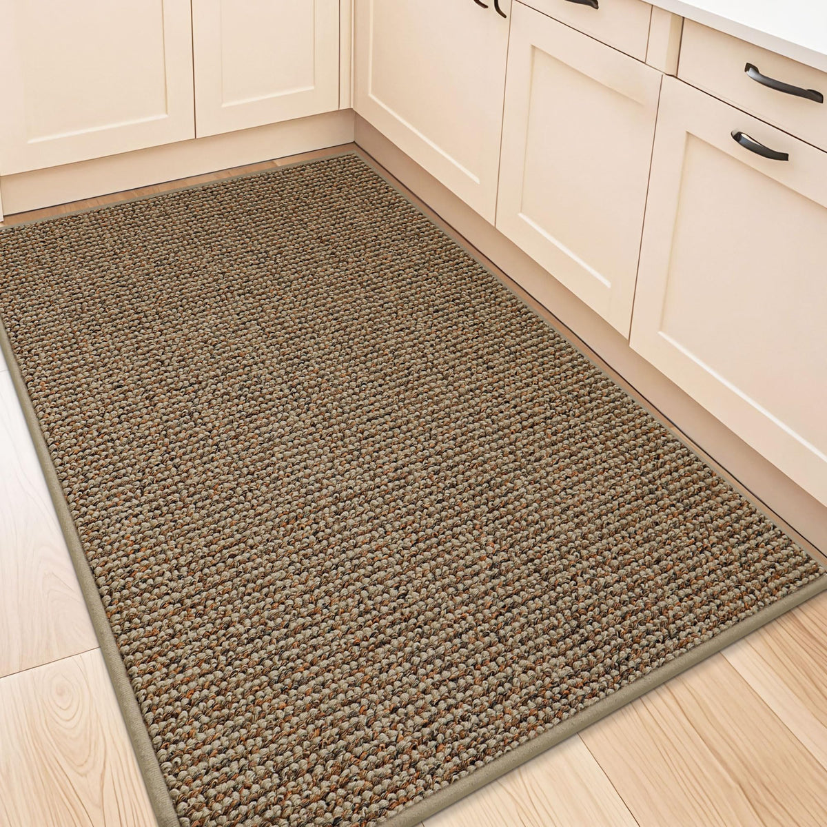 BEQHAUSE Kitchen Rugs 32"x48", Non-Slip Kitchen Mats for Floor, Taupe