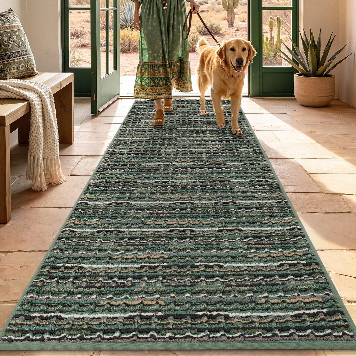 hicorfe Kitchen Runner Rugs,Set of 2 Non Slip Kitchen Mats for Floor