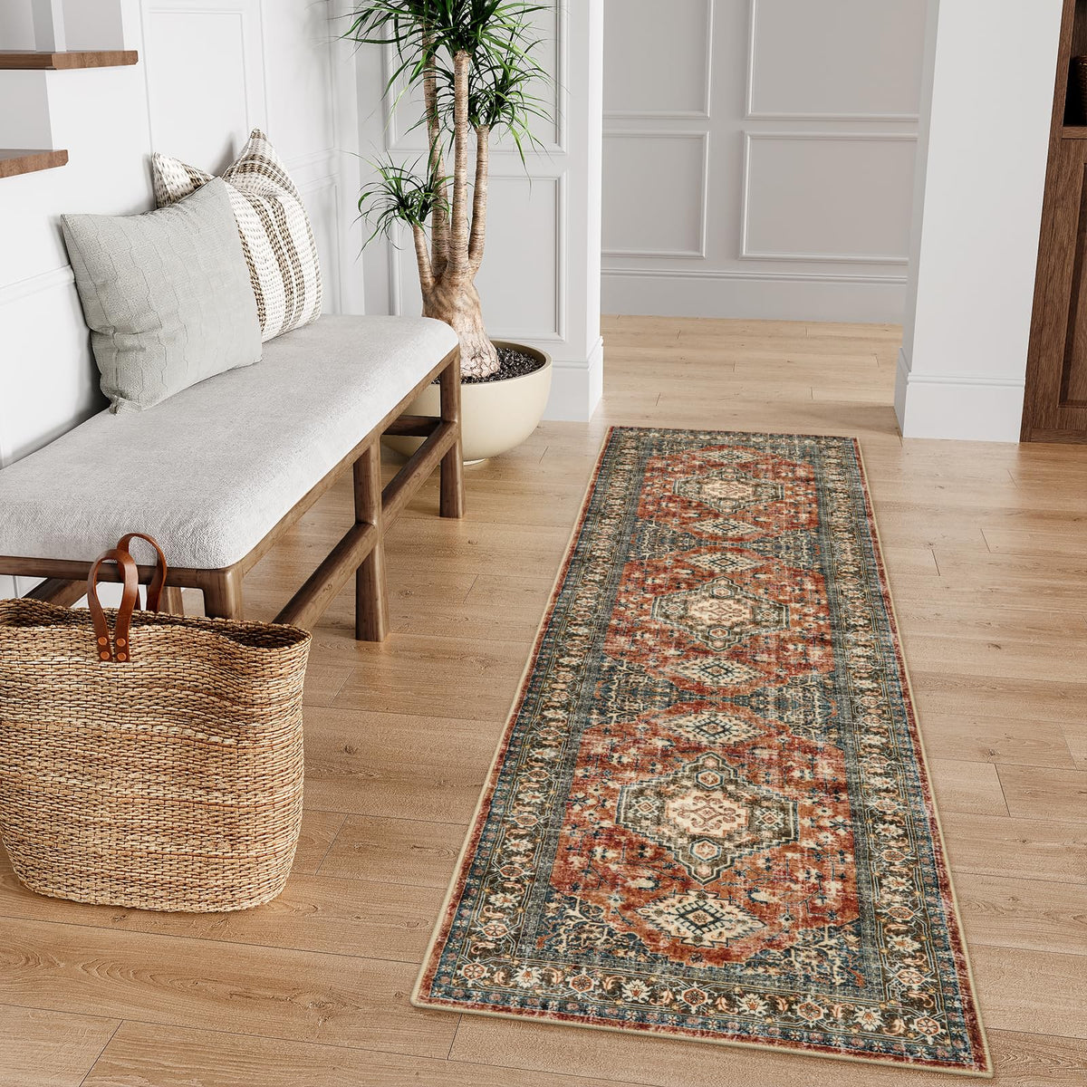 Lahome Oriental Kitchen Runner Rug Non Slip, 2x8 Runners for Hallways