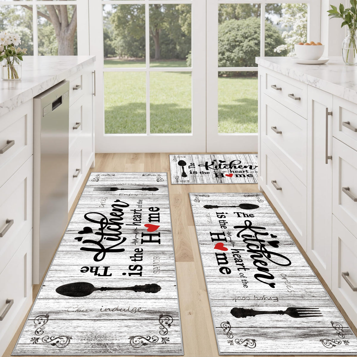 Kitchen Rugs Non Slip Washable Farmhouse Kitchen Mats for Floor, Rustic
