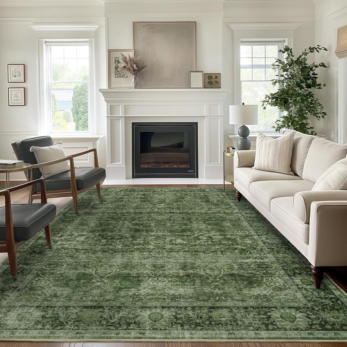 2x3 Washable Rug Beige Vintage Rugs for Entryway Kitchen